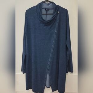Pure Jill Indigo Wrap Cardigan Ocean Wash M